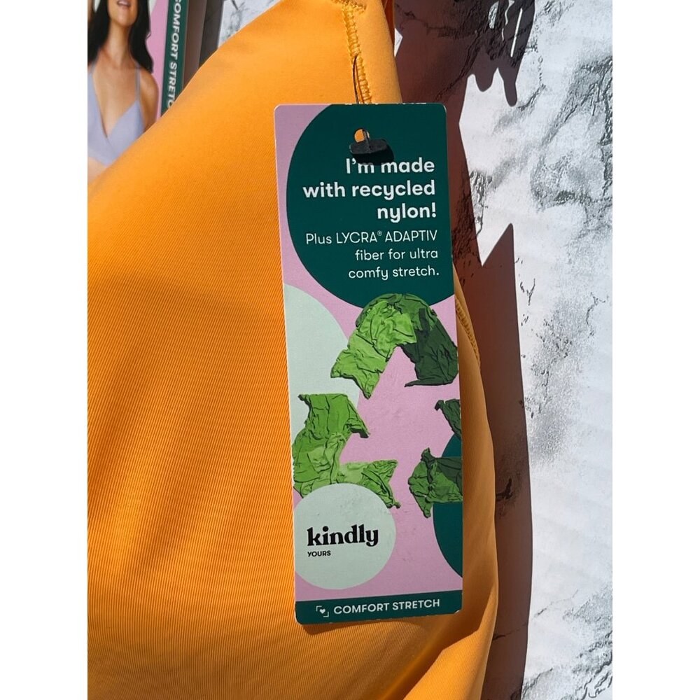 Kindly Yours Sustainable So Comfy Bra XXXL Blazing Orange Recycled Nylon - Picture 6 of 9